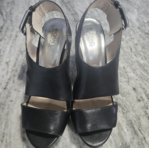 Michael Kors Leather Platform Heels - Picture 2 of 5